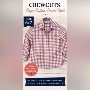 Crewcuts Red, Blue & White Plaid Button-Down Shirt
